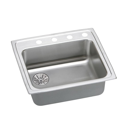 Elkay Lustertone Stainless Steel 25 X 21-1/4 X 6-1/2 Single Bowl Top Mount Ada Sink With Perfect Drain LRADQ252165LPD1